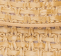 Beige Leather and Natural Raffia