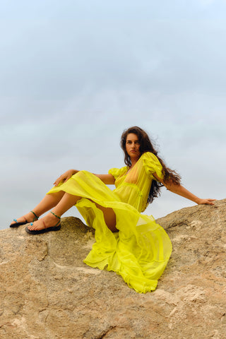 Biarritz Jelly Flat Sandal In Pink, Blue and Green Vinyl Flat - Sandal Larroudé