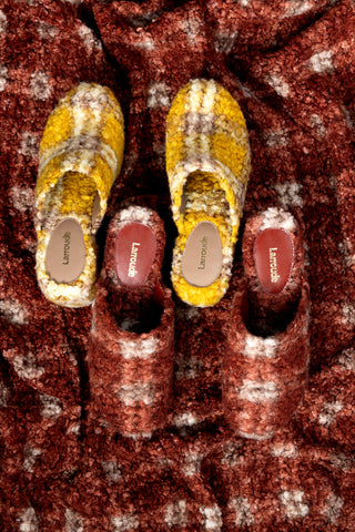 Miso Platform Clog In Dijon Plaid Shearling