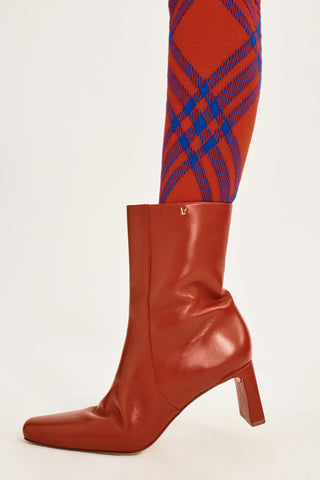 Alexis Bootie In Blood Red Leather Boot Larroudé