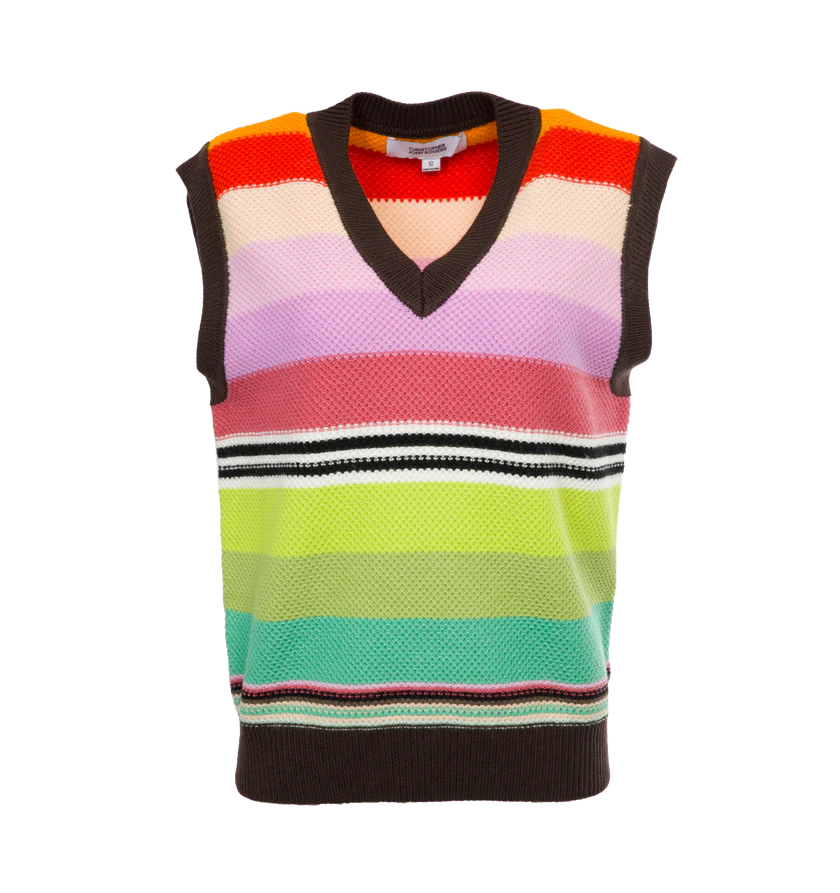 PIQUE STITCH STRIPED VEST