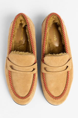 Suki Fuzzy Loafer Peanut Suede Loafer Larroudé