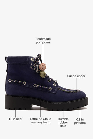 Cyprus Boot Navy Suede Boots Larroudé