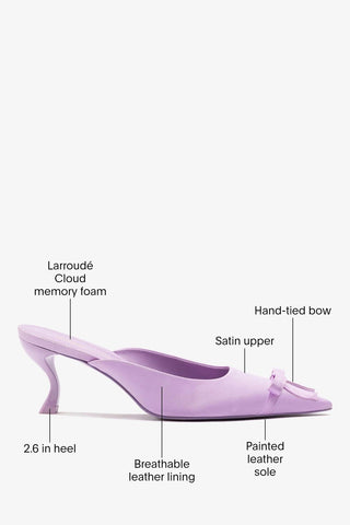 Larroudé by Nicolò B.: Maria Mule Lilac Satin Mule Larroudé x Nicolò Beretta