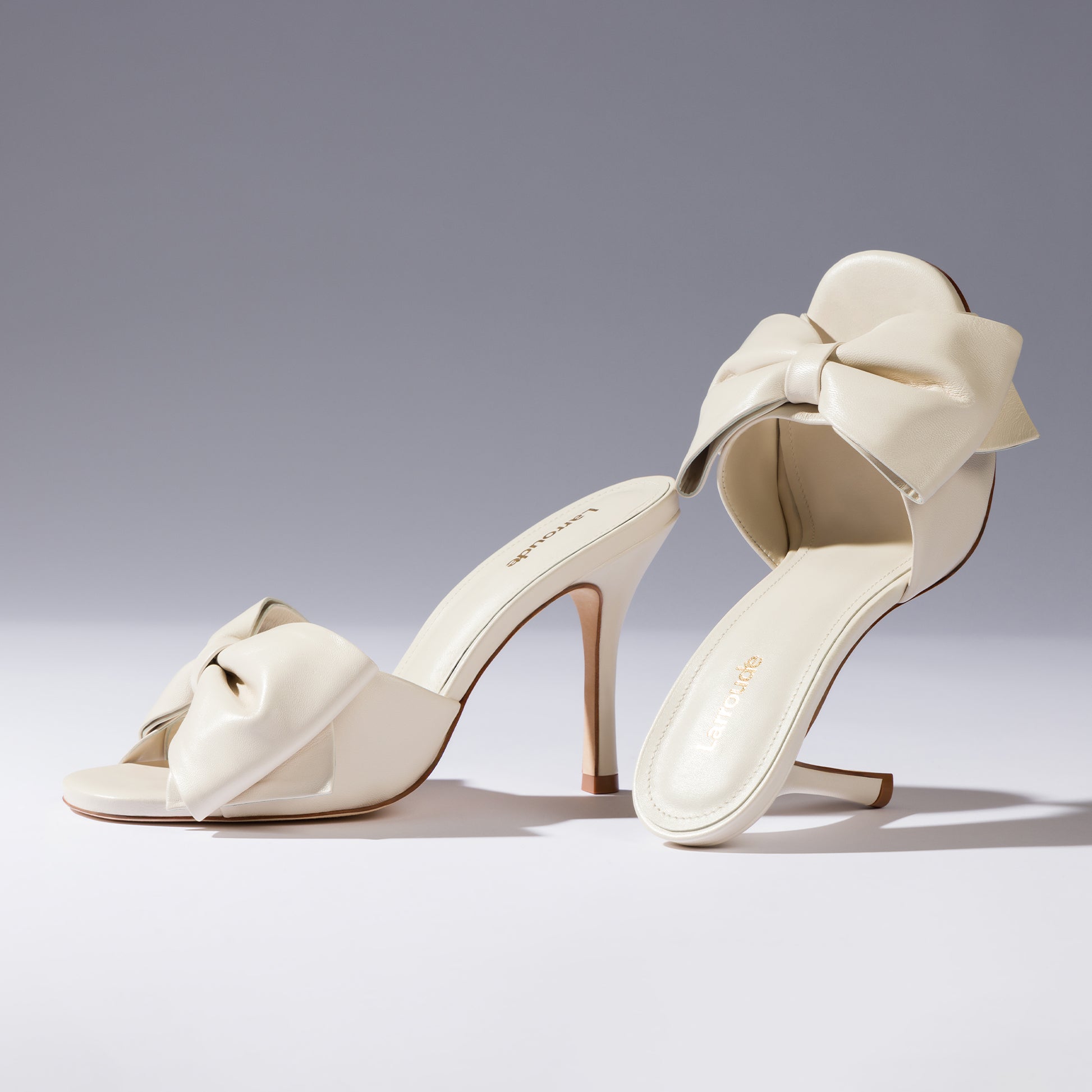 Elle Mule In Ivory Leather