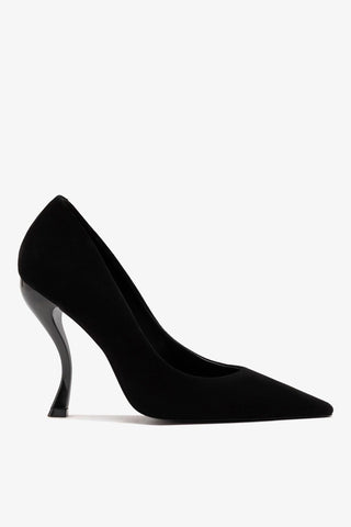 Larroudé by Nicolò B.: Inna Pump Black Suede Mule Larroudé x Nicolò Beretta