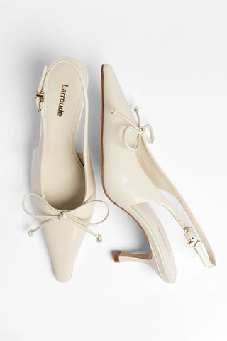 Bardot Pump Ivory Leather Pump Larroudé
