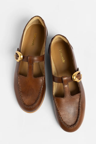 Hydra Loafer Burnt Umber Leather Loafer Larroudé