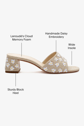 Brigitte Mule In Raw Linen Sandal Larroudé