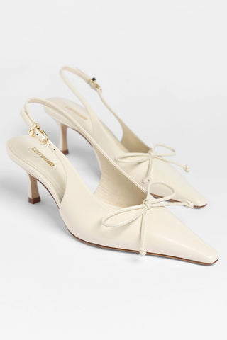 Bardot Pump Ivory Leather Pump Larroudé