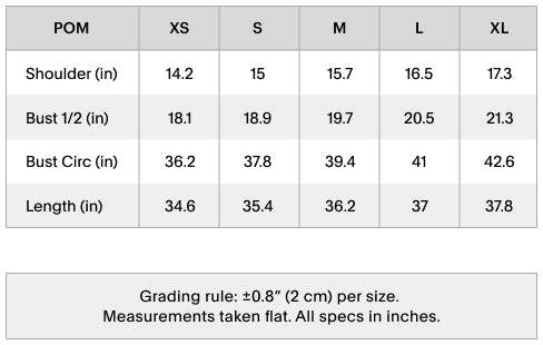 Size chart