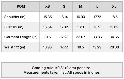 Size chart
