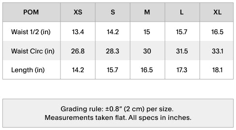 Size chart