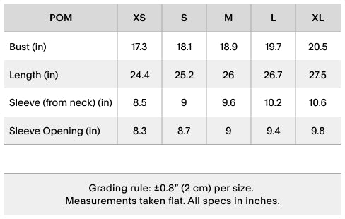 Size chart