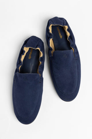 Penny Light Loafer Navy Suede Loafer Larroudé