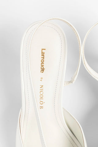 Larroudé by Nicolò B.: Lucia Slingback Pump White Patent Leather Pump Larroudé x Nicolò Beretta