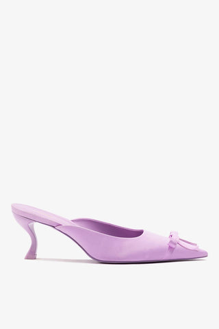 Larroudé by Nicolò B.: Maria Mule Lilac Satin Mule Larroudé x Nicolò Beretta