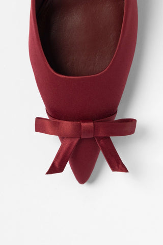 Larroudé by Nicolò B.: Maria Mule Burgundy Satin Mule Larroudé x Nicolò Beretta