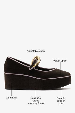 Verona Flatform Espresso Velvet Loafer Larroude