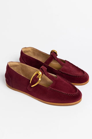 Hydra Loafer Burgundy Suede Loafer Larroudé