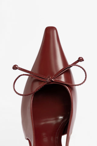 Bardot Pump Burgundy Leather Pump Larroudé