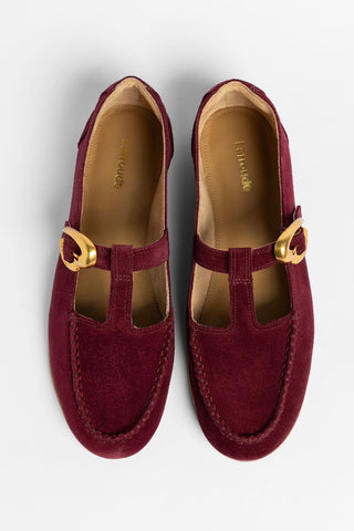 Hydra Loafer Burgundy Suede Loafer Larroudé