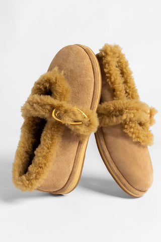 Verona Cozzy Ballet Flat Peanut Suede Ballet Larroudé