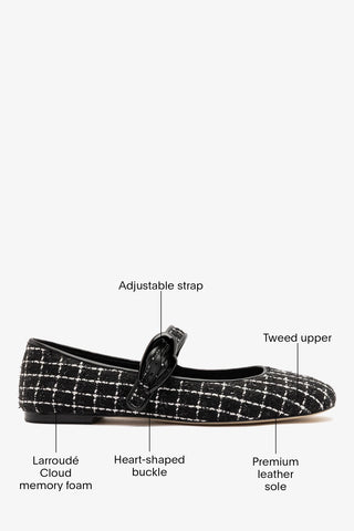 Verona Ballet Flat Black Tweed Ballet Flat Larroude