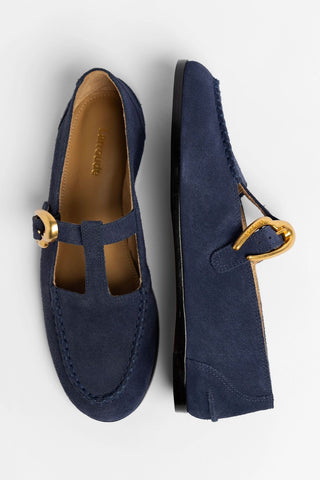 Hydra Loafer Navy Suede Loafer Larroudé