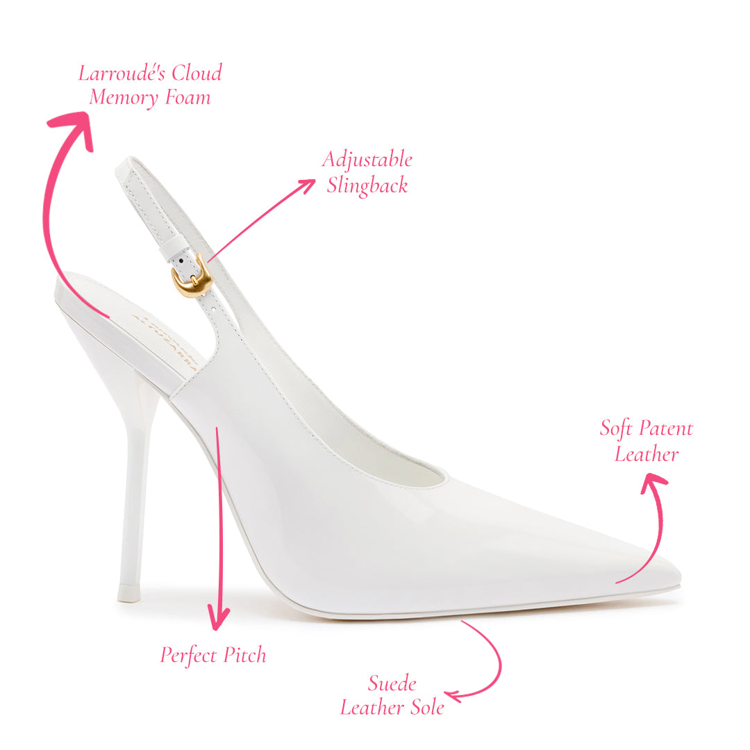 Larroudé x Altuzarra Pump In White Patent Leather