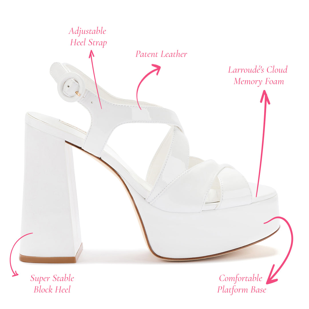 Bee Sandal In White Patent Leather