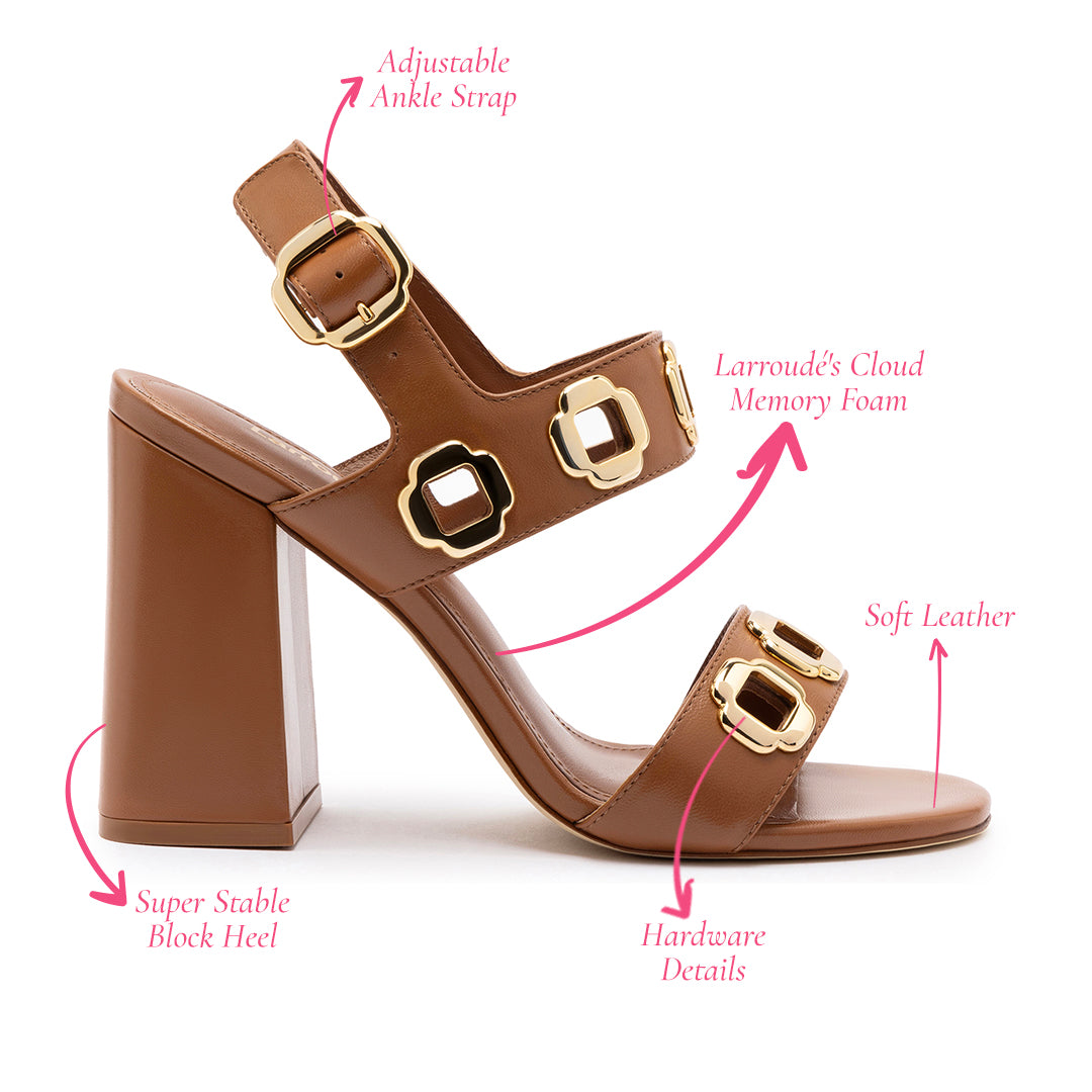 Milan Hi Sandal In Caramel Leather