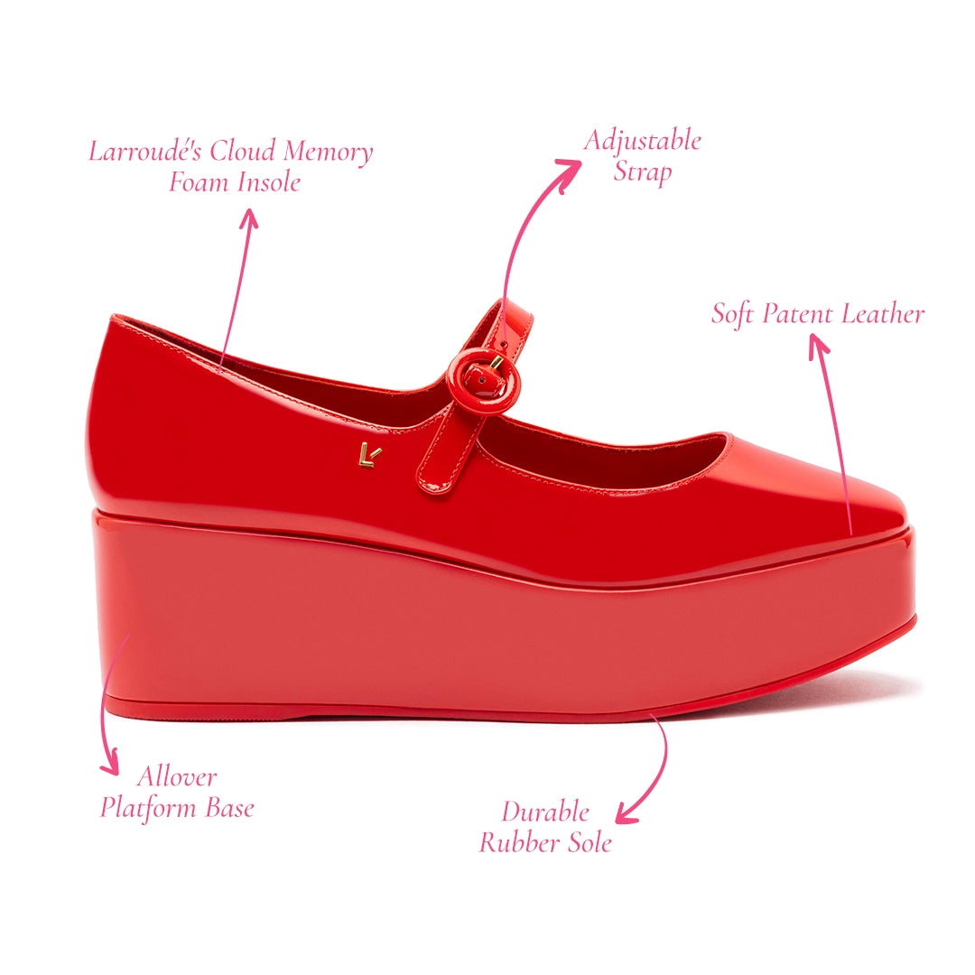 Blair Flatform In Scarlet Patent Leather