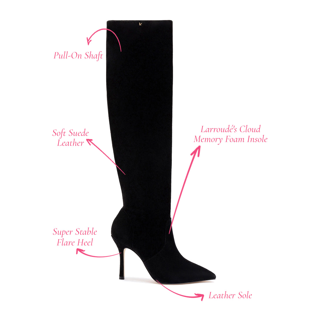 Kate Slouch Boot In Black Suede