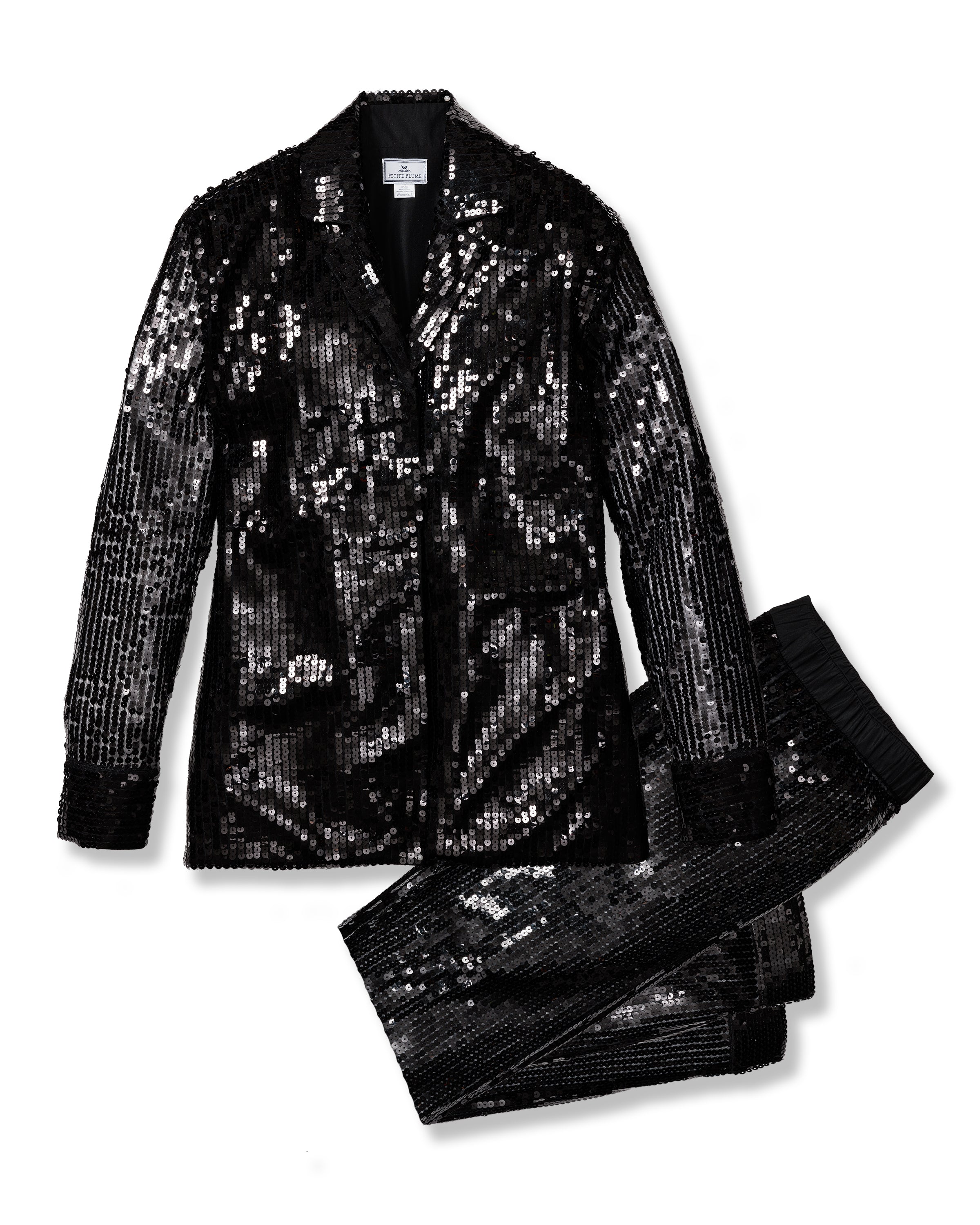 Women's Pajama Set in Black Sequins