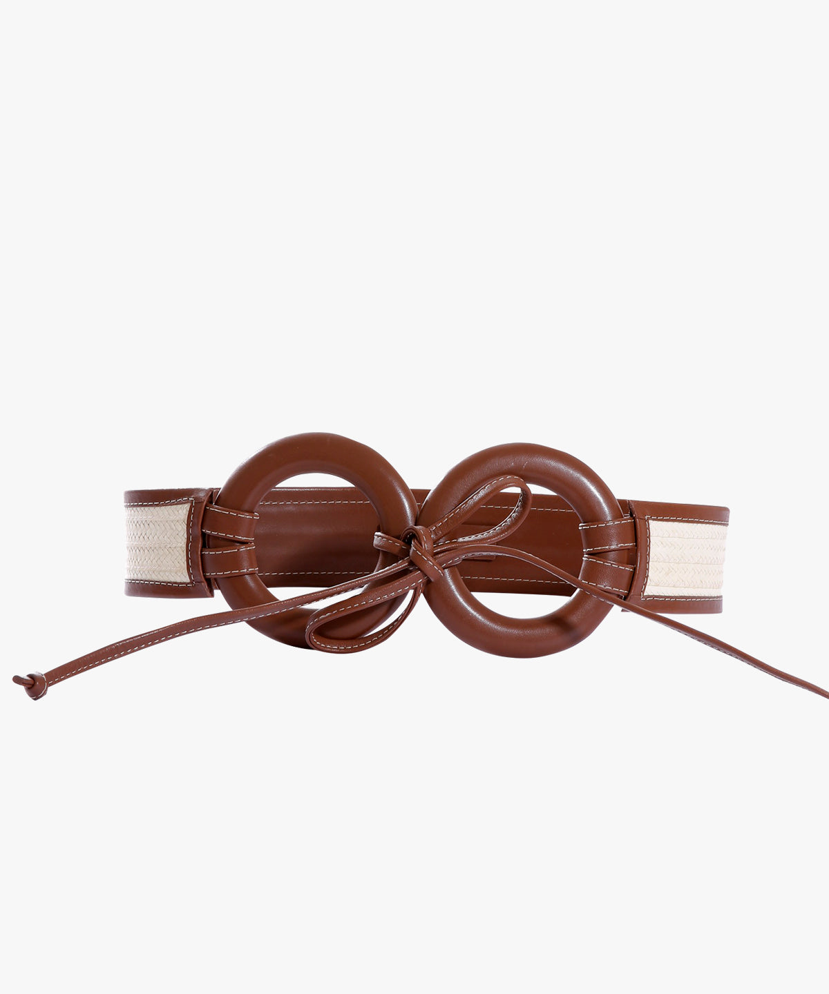 Zenú Belt in Raffia and Leather