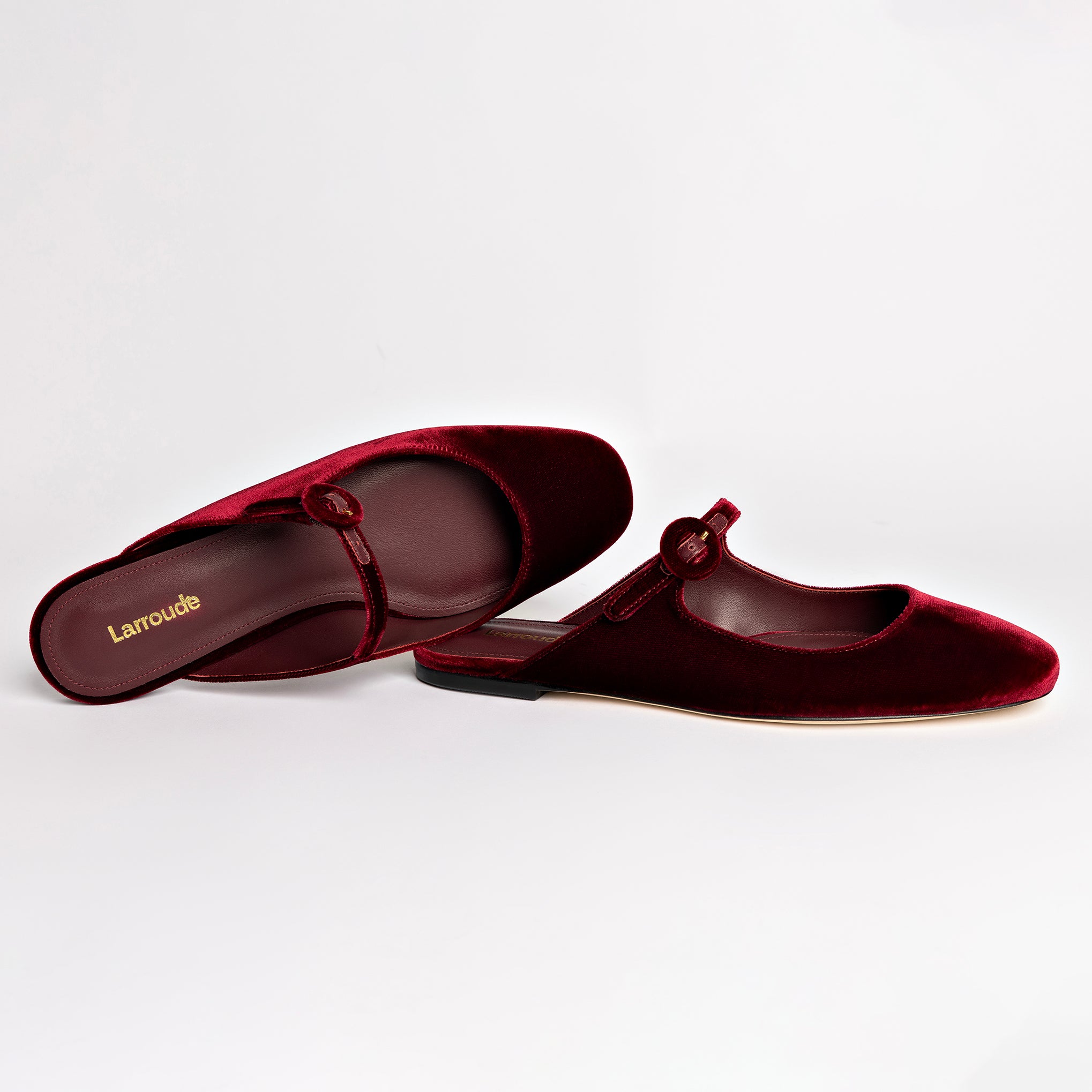 Blair Flat Mule In Wine Velvet