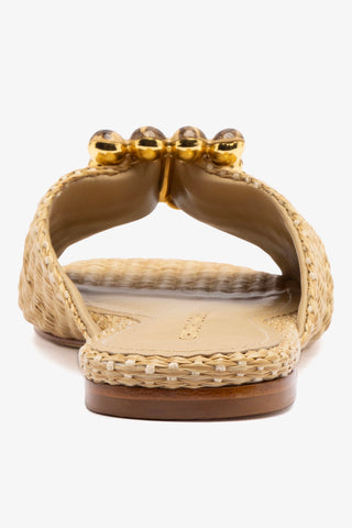 Chloe Gosselin by Larroudé Nova Flat In Natural Raffia