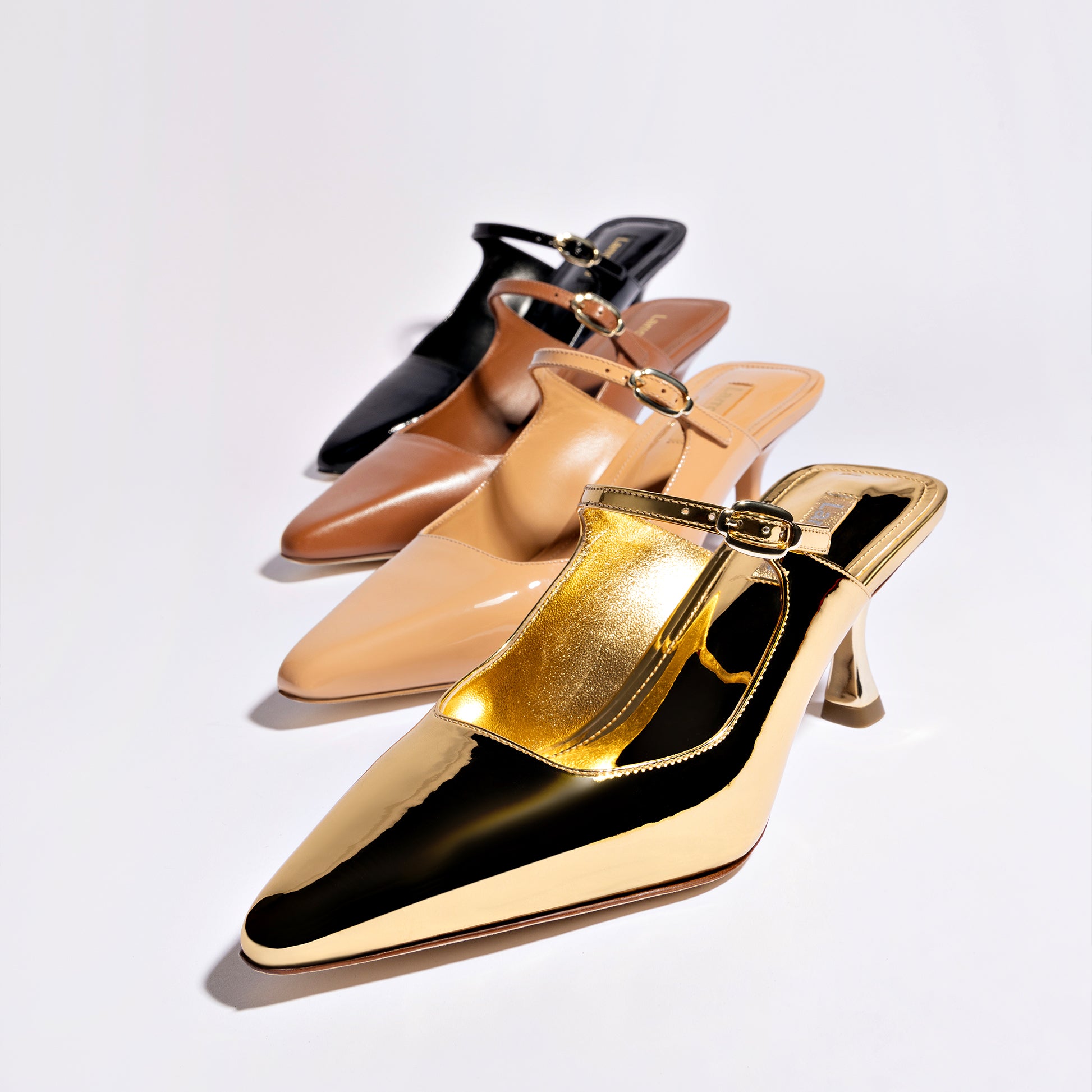 Ines Mule In Specchio Gold