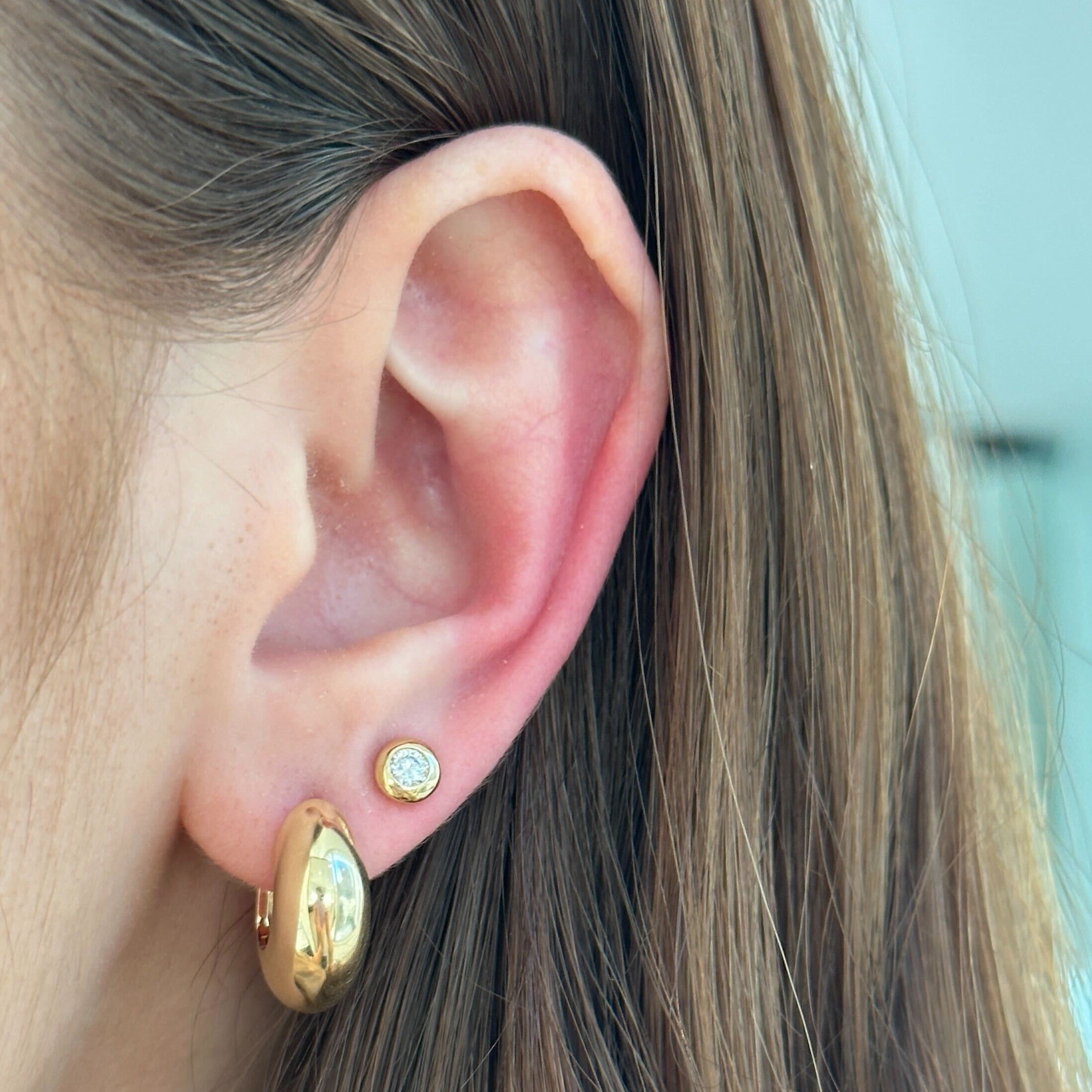 Gold Oval Hoops