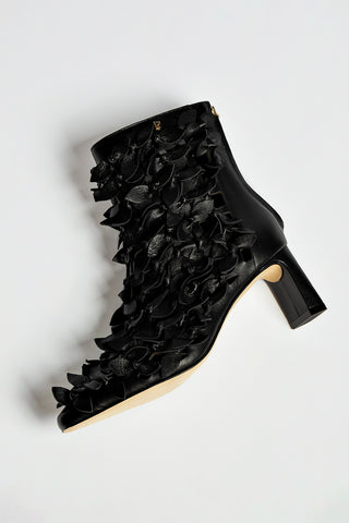 Larroudé x Jonathan Cohen Alexis Bootie In Black Leather