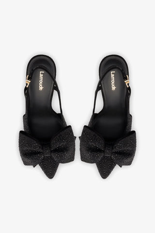 Elle Crystal Pump In Black Suede