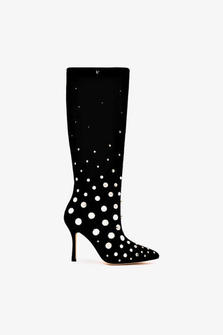 Kate Studs Boot In Black Suede