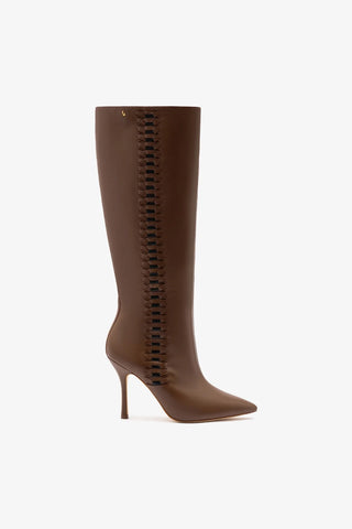 Kate Boot In Burnt Umber Leather Boot Larroudé