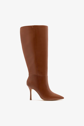 Kate Wide Boot Caramel Leather Boot Larroudé