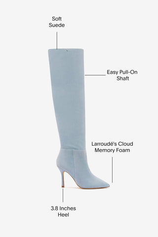 Kate Hi Boot In Light Blue Suede