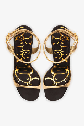 Freya Sandal Gold Leather Sandal Larroudé
