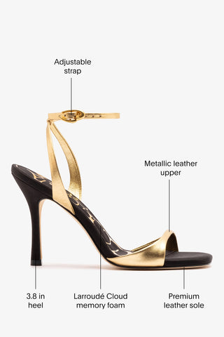 Freya Sandal Gold Leather Sandal Larroudé