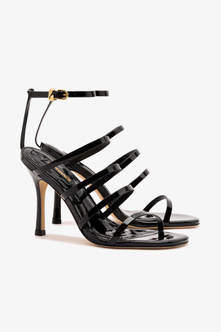Sasha Sandal In Black Patent Leather