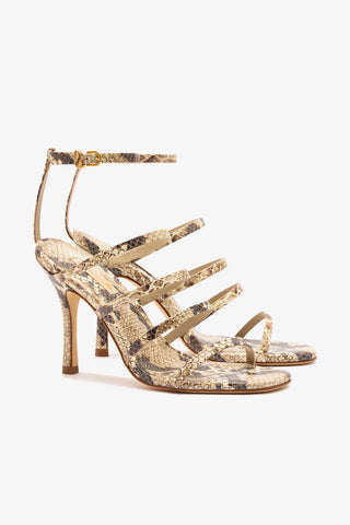 Sasha Sandal In Natural Snake Leather